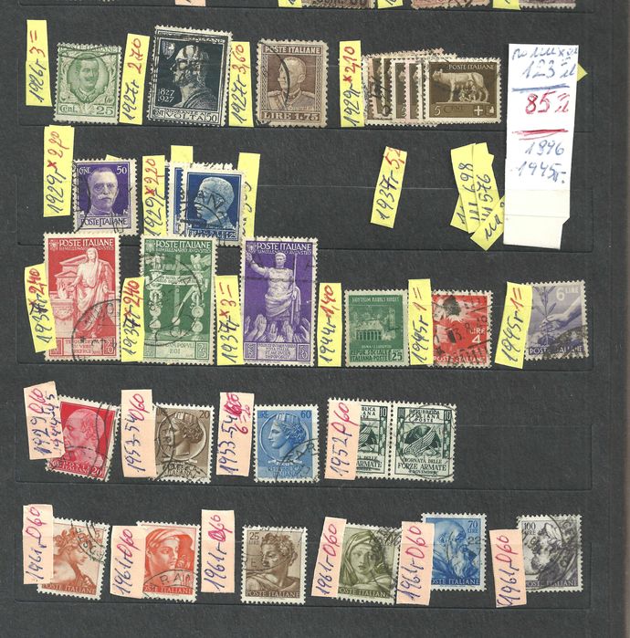 Италия , Гърция , Югославия , Швейцария , Швеция -късове  не пълни серии , има редки