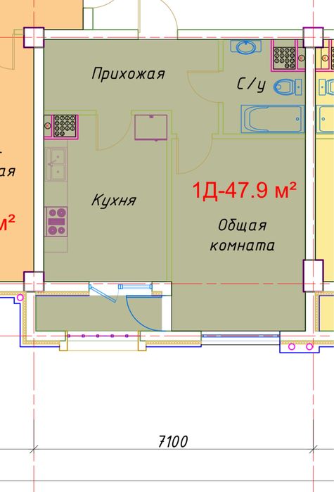 Продается 2 комнатная квартира