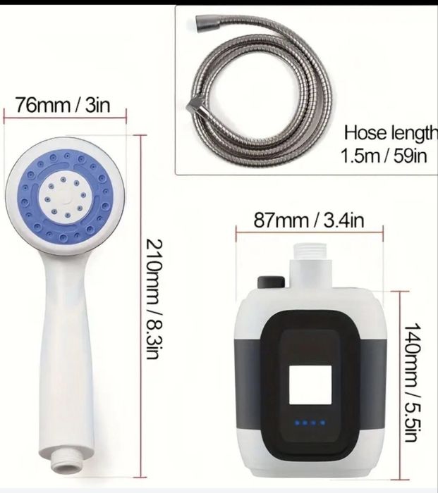 Преносим къмпинг душ с батерия