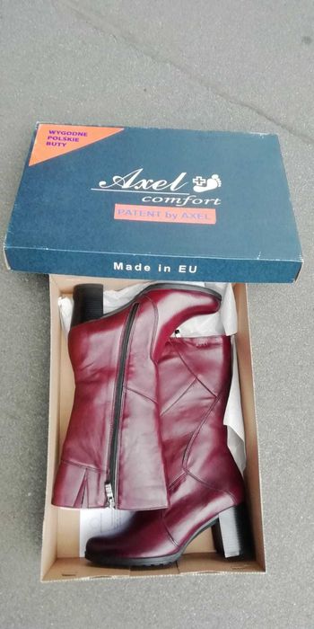 Cizme cu toc jos NOI din piele naturala imblanite marimea 36