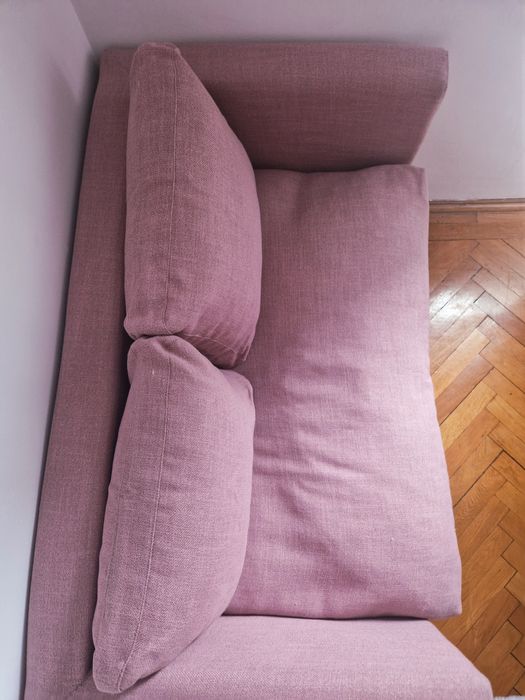 Canapea extensibilă roz pudrat