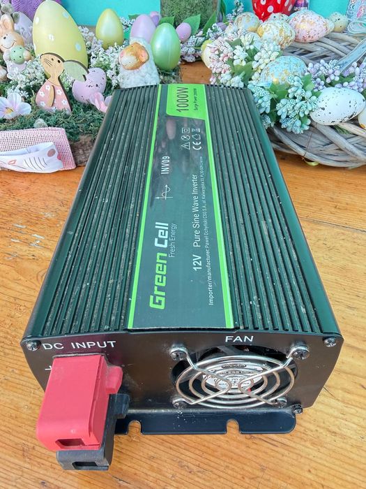 Invertor Green cell, 1000w unda sinusoidală pură , surge power 2000w, 12 v.