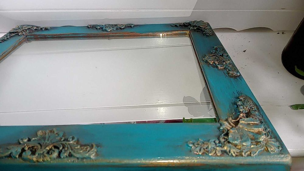 огледало ,закачалка -комплект в синьо