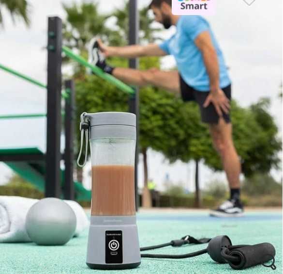 Mini Blender Portabil , bleu , 380 ml + incarcator