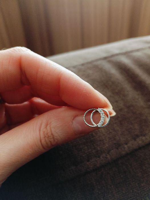 Сребърни обеци с винт