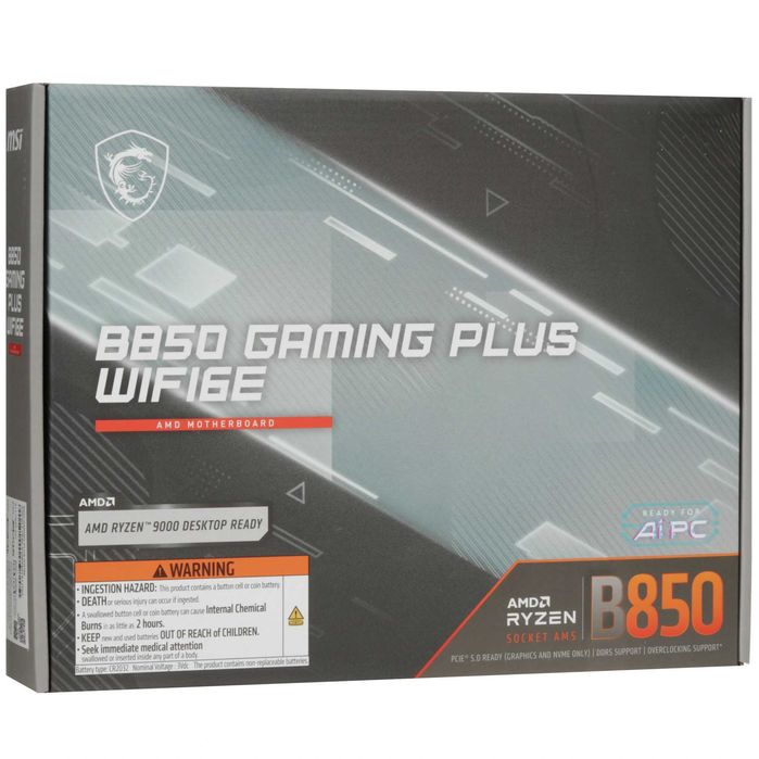- Материнская плата MSI B850 GAMING PLUS WIFI6E