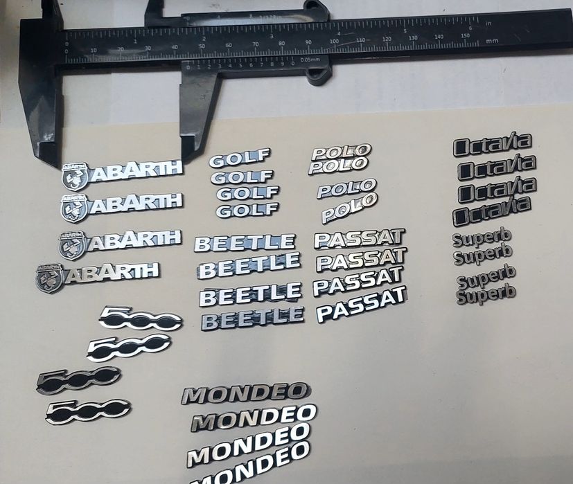 Embleme aluminiu difuzoare Abarth, Fiat, Volkswagen, Skoda, Ford, BMW