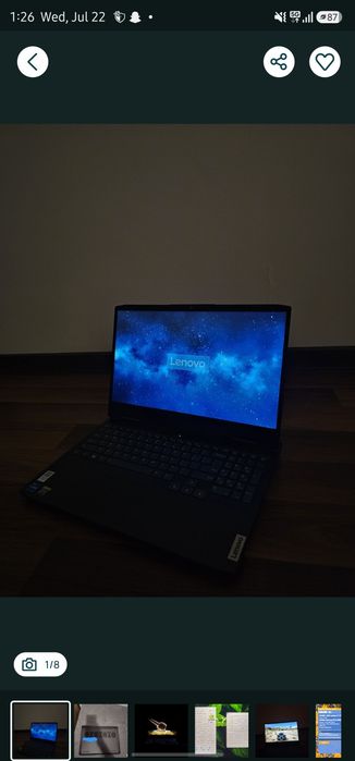 Laptop Lenovo Ideapad Gaming 3I rtx3050ti