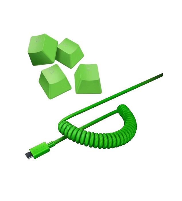 ^ Рассрочка на комплект кейкапов RAZER PBT Keycap +Coiled Cablee-Green