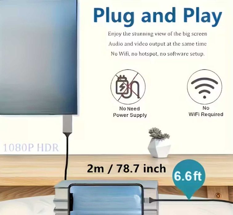 Кабел USB-C към HDMI