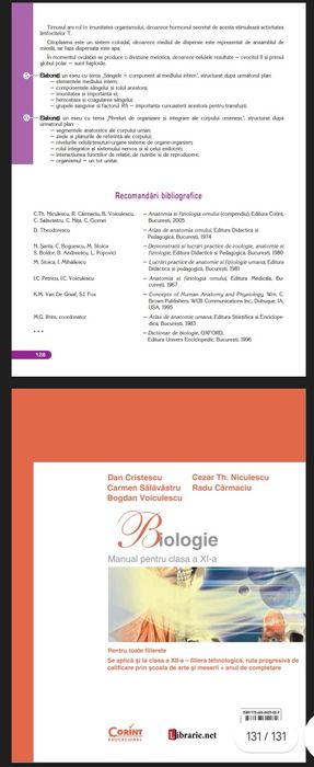 Biologie Manual pentru clasa a XI - a