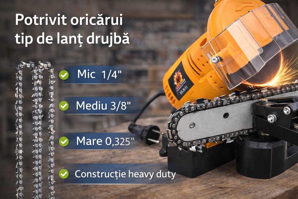 Ascutitor lant electric 650W reglabil profesional