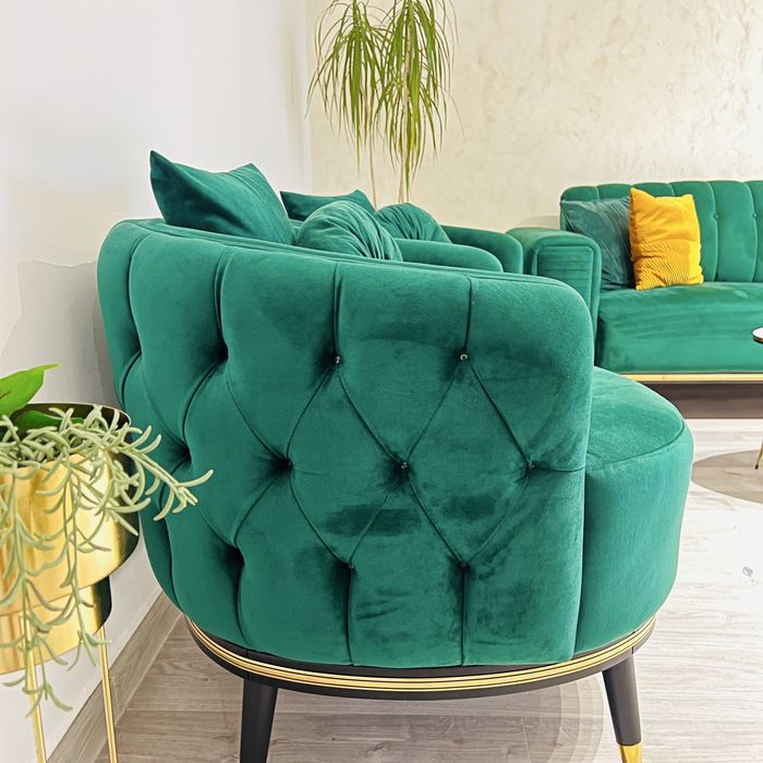 Set Velvet Chester lux canapea  extensibila + 2 fotolii