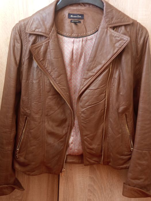 Geacă din piele Massimo Dutti