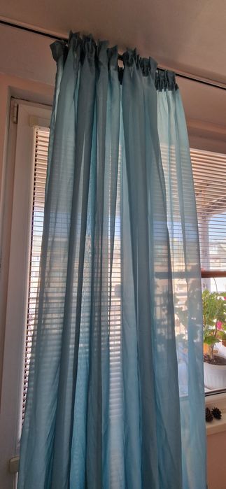Перде,синьо,тюл 2 броя