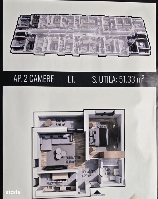 2 camere la 350 m de Chiajna Shopping Center | Centrală proprie