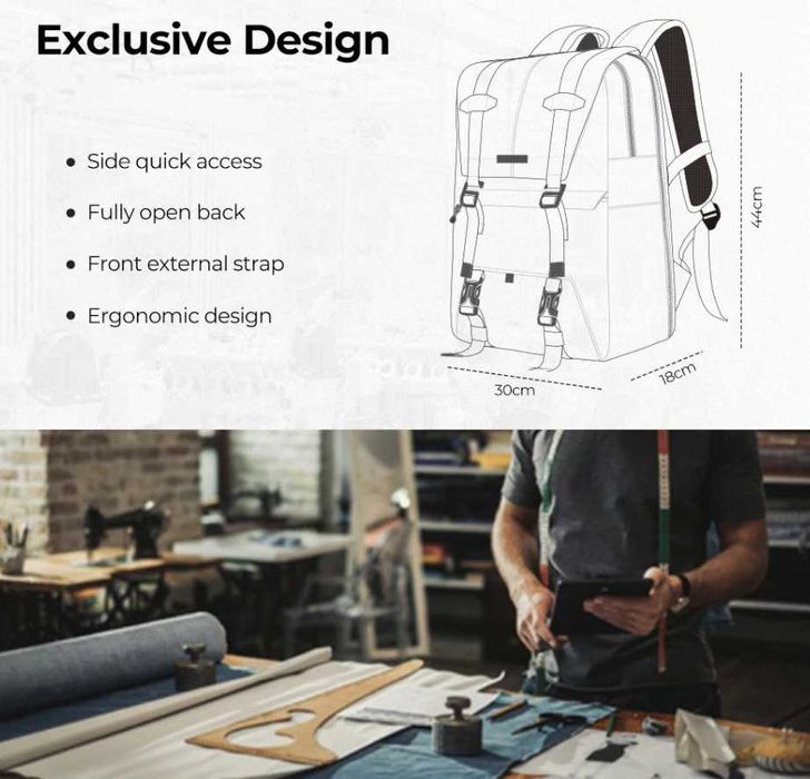 Голяма 20L професионална раница K&F Concept  за фотографско оборудване