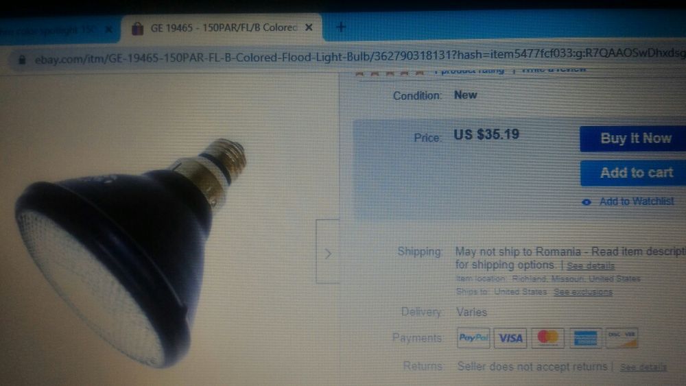 Bec proiector incandescent made in USA