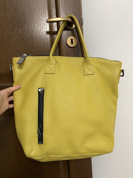 Geanta Musette din piele naturala