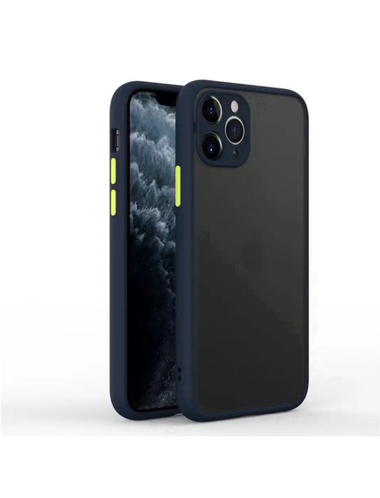 Iphone 12/13/14/15 PRO MAX Husa Hybrid Margine Silicon Neagra Rosie Ve