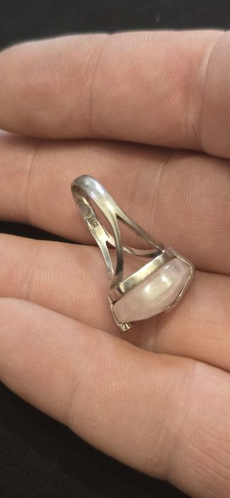 Inel argint quartz roz