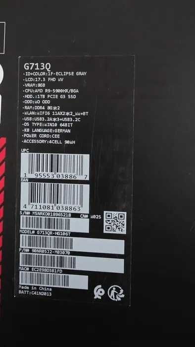 Laptop Gaming Asus ROG Strix G17 G713QR