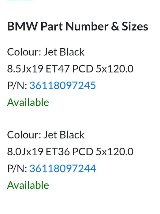 OEM Джанти BMW Style 704m 19 спорт пакет