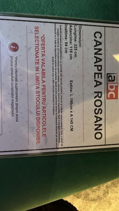 Vand canapea tapitata extensibila