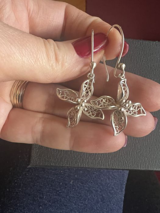 Cercei argint noi, model floare