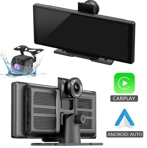 Мултимедия за автомобил Android CarPlay H605D-DVR, iOS Auto, 2 камери, Безжична връзка, FHD, IPS
