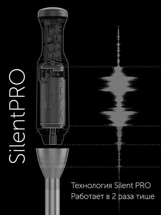 Блендер погружной Polaris PHB 1583L Silent 4 в 1 / Измельчитель 1500