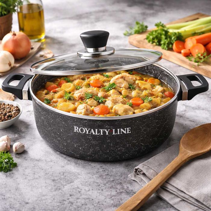 Oala din aluminiu turnat cu capac 24 cm Royalty Line