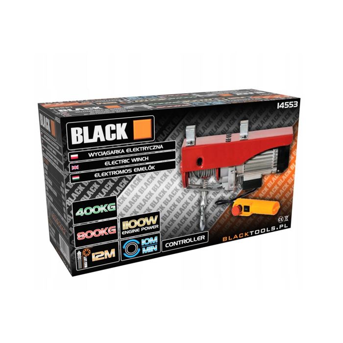 Electropalan, macara electrica 800 Kg palan electric 220V, Black