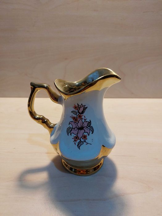 Set complet ceai, cafea portelan aurit 9 piese