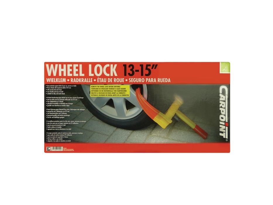 Antifurt roata Carpoint, blocaj roata cu cheie si 2 gheare, pentru jante 13-15 inch si latime 175-275 mm