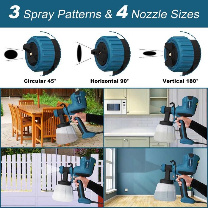 Sistem de pulverizare a vopselei, pistol de vopsit HVLP de 700 W