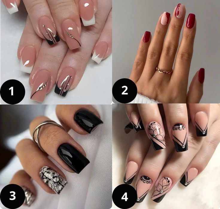 Самозалепващи изкуствени нокти 24 бр. + лепило в комплект