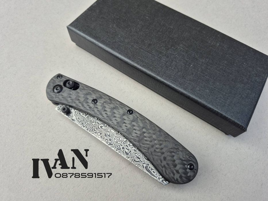Сгъваем нож-Дамаска стомана 67слоя ,сърцевина VG10 ,карбонова дръжка
