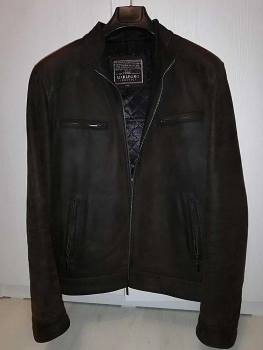 Geaca piele bivol originala Marlboro Classic L/50/52 barbati
