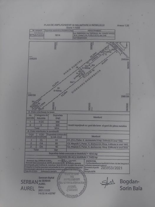 Vand proprietate,satul Tarnava comuna Radovan