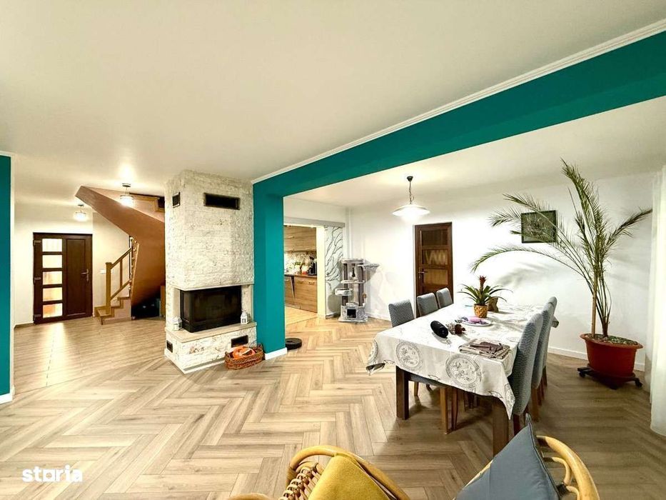 Casă modernă 200 mp utili P+M cu 16 ari teren mobilată, utilată Panic