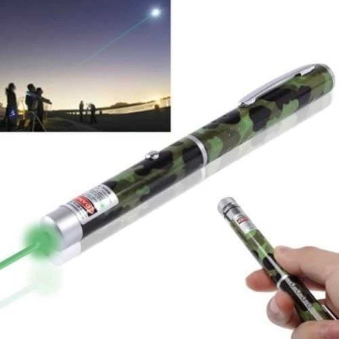 Мощен Лазер с Приставки / Green Laser Pointer / Камуфлажен и Черен