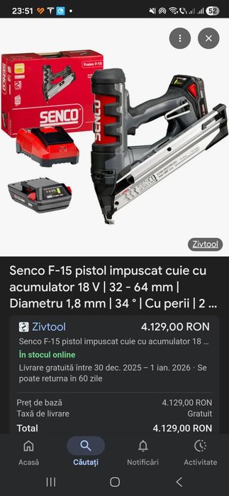Pistol cuie SENCO F18 Finish Nailer FN55AX