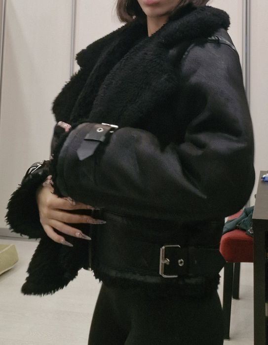 ZARA Дебело зимно яке в черно