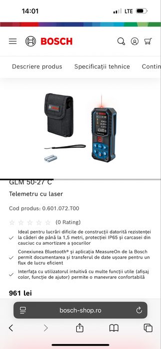 Telemetru Bosch - nou sigulat