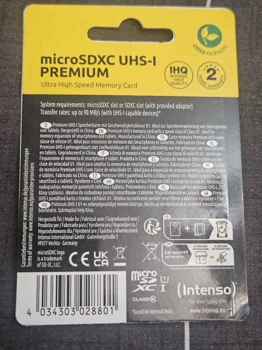 Card intenso microsdxc uhs-l premium 265gb nou