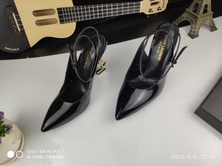 YSL Femei Negru tocuri înalte, sandali