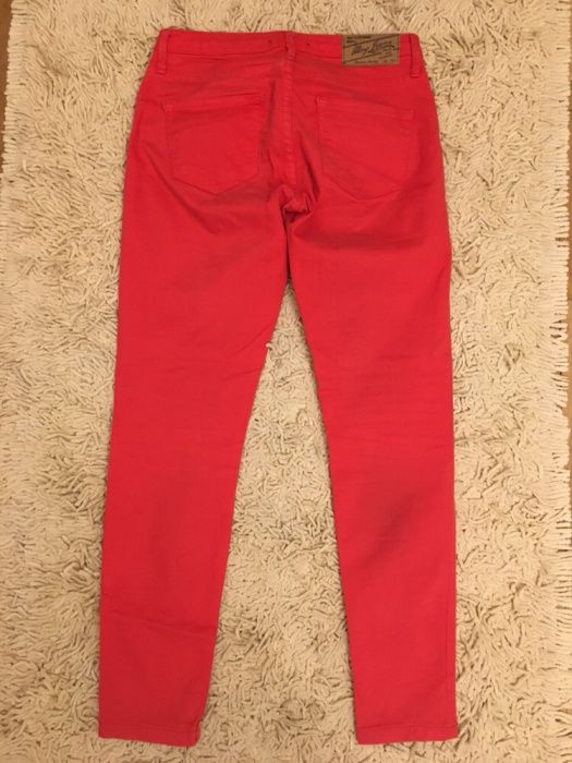 Pantaloni jeans rosu-corai Mango, mas. S/36, merg si la XS