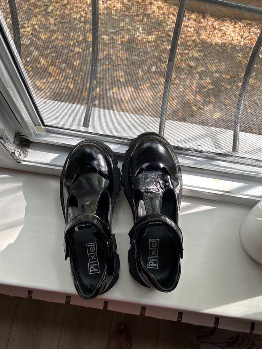 Туфли черные кожанные лаковые