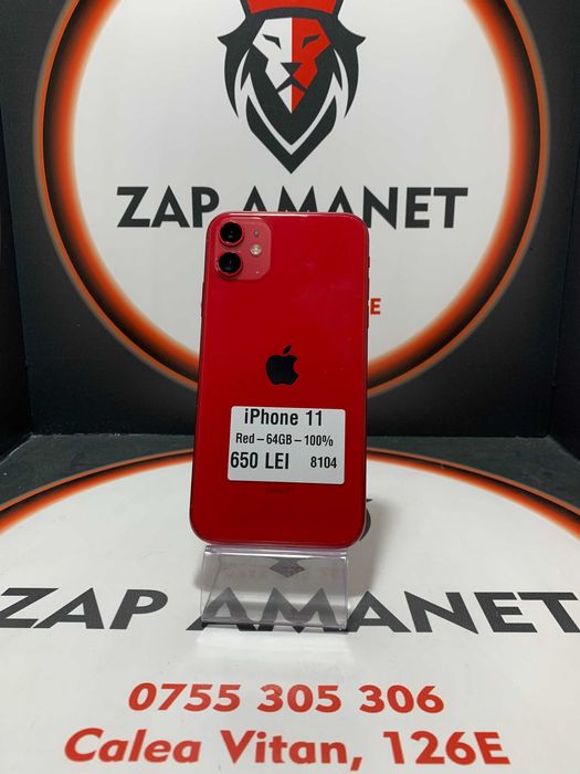 Zap Amanet Vitan - iPhone 11 - Red - 64Gb - 100%